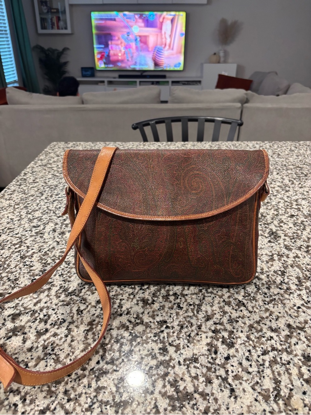 Etro Milano Paisley Canvas Foldover Crossbody Bag